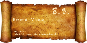 Bruner Vince névjegykártya